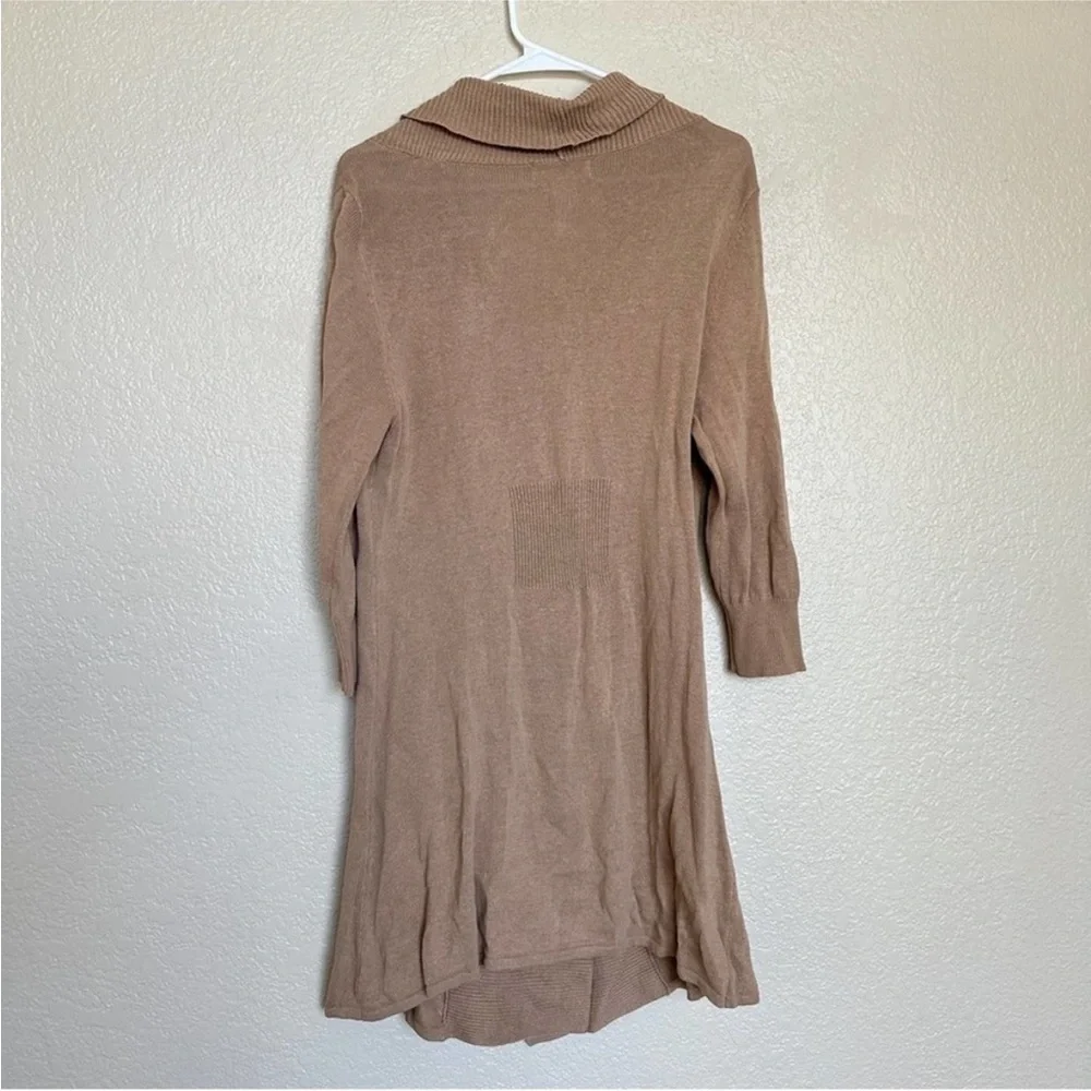 Soft Surroundings Linen Wrap Cardigan Duster Tan Brown Lagenlook Large